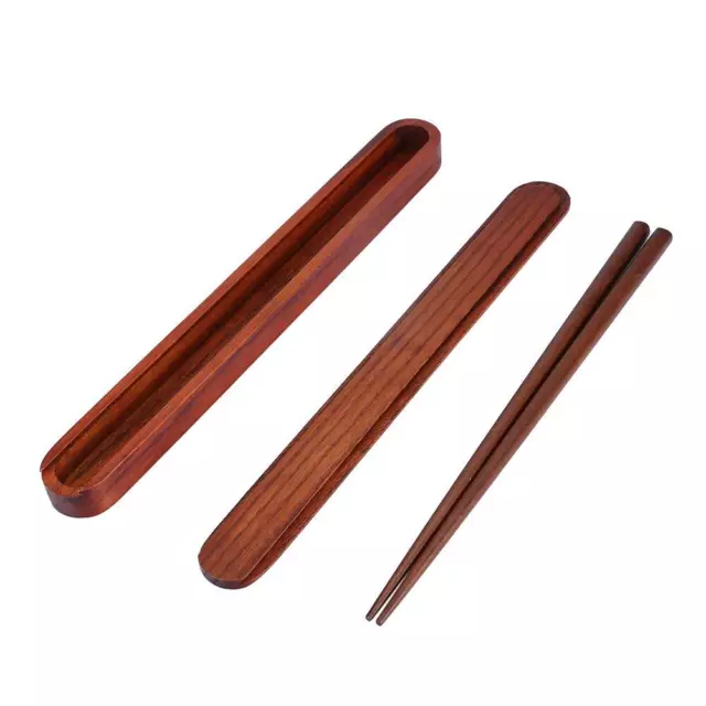 Portable Eco Friendly Wooden Chopsticks Storage Case Box with One Pair of Cho...