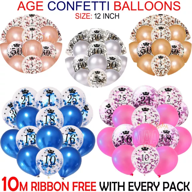 PINK BLUE Age Birthday Balloons 16th 18th 21st 30th 40th Birthday Decorations UK