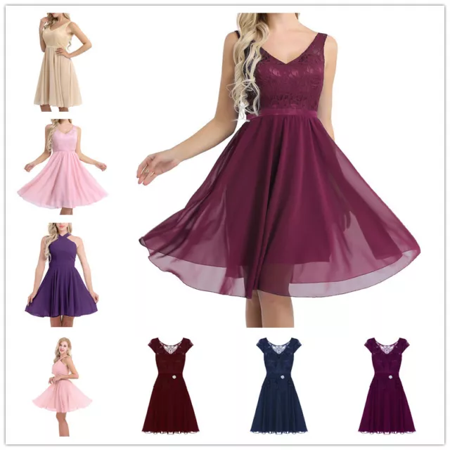 Women Formal Lace Short Dress Prom Evening Party Bridesmaid Ball Gown Cocktail