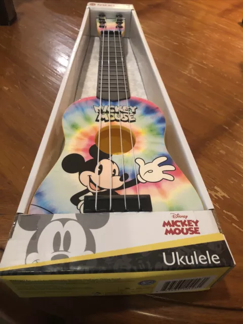 Disney Mickey Mouse Ukulele First Act guitar 4 string tunable kids New 2023 Disney Mickey Mouse Ukulele First Act guitar 4 string tunable kids New 2023