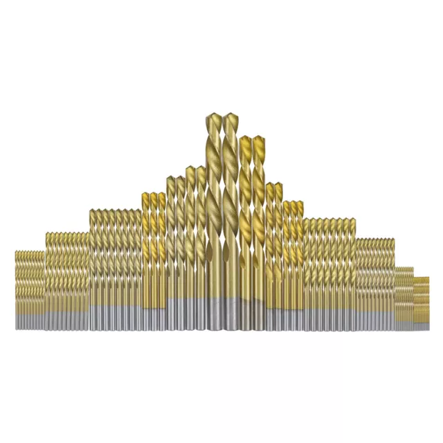 50/99pcs HSS Twist Drill Bit Set Titanium Coated High Speed Steel Quick Change