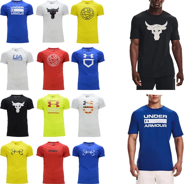 T-shirt da uomo Under Armour manica corta UA palestra fitness HeatGear Crew Running nuova