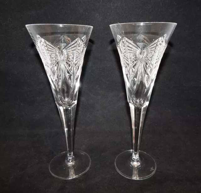 Waterford Crystal Millennium Pair of Happiness Champagne Flutes