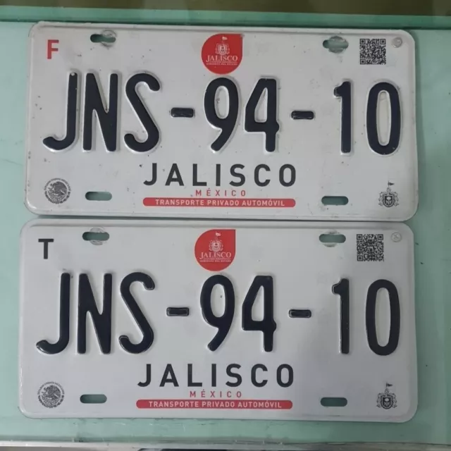 Jalisco Mexico license plate (matching Pair)