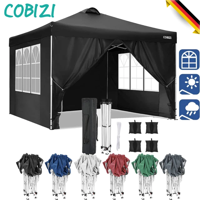 Pavillon 3x3m Wasserdicht Pop-up Faltpavillon UV-Schutz Party Gartenzelt Zelt DE