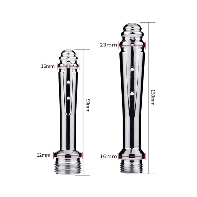 ANAL Enema Limpieza Ducha Acero Inoxidable Colónica Ducha Boquilla Lavado Vaginal 13