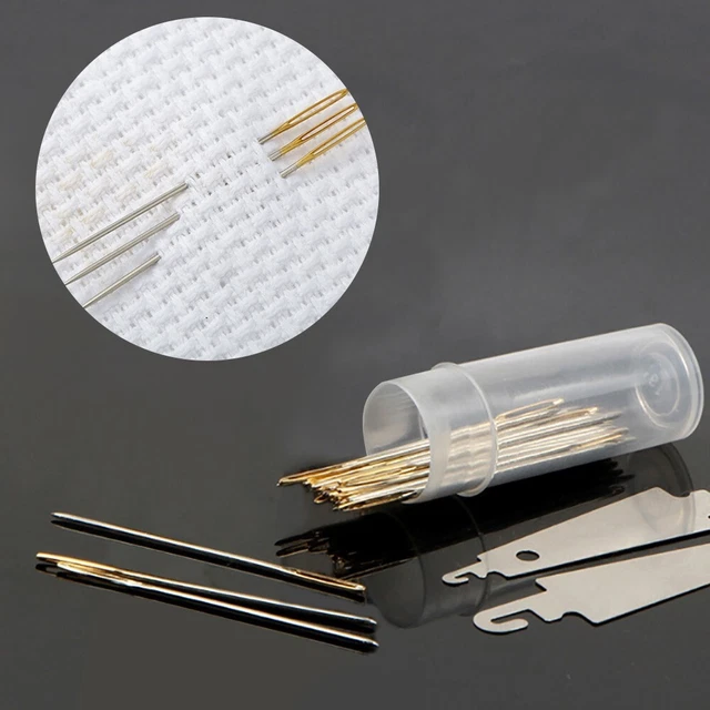 Práctico conjunto de costura de metal duradero aguja enhebrador artesanía