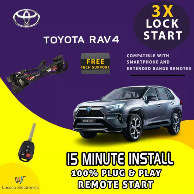 100% Plug & Play Remote Start fits 2022-2023 Toyota RAV4 - with Std. H KEY
