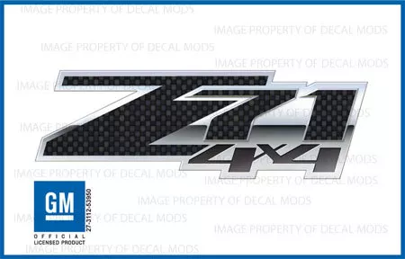 2 - Z71 4x4 FSCFB - Chevy 07-13 Decal Sticker Silverado GMC Sierra Carbon Fiber