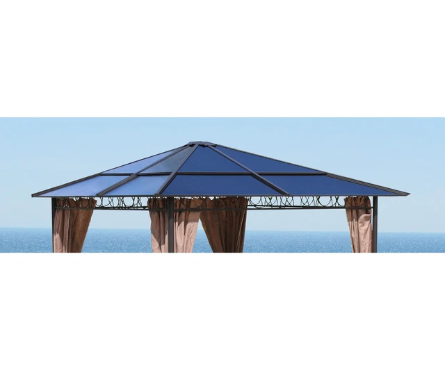 ERSATZDACH HARDTOP PAVILLON 3x3m Doppelstegplatten Polycarbonat Braun
