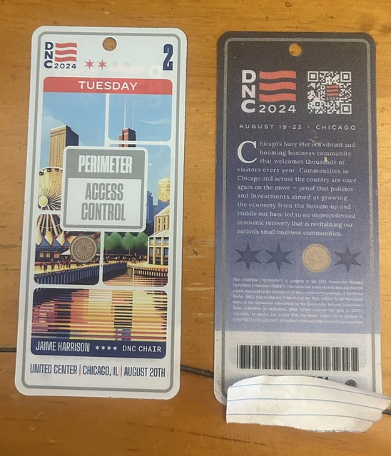 2024 DEMOCRATIC NATIONAL Convention Dnc Ticket/ Credential! Kamala