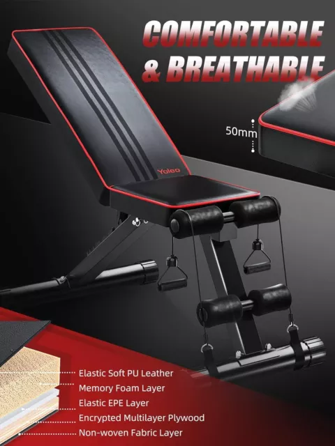 Foldable Dumbbell Bench Weight Training Fitness 7 Incline Adjustable Workout Gym 2
