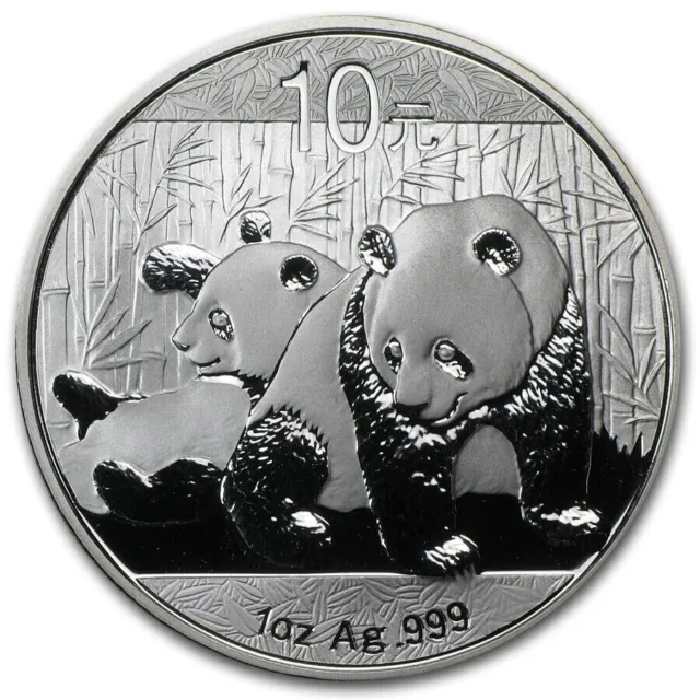 2010 1 oz .999 FIne Silver 10 Yuan Chinese Silver Panda Coin BU in Capsule