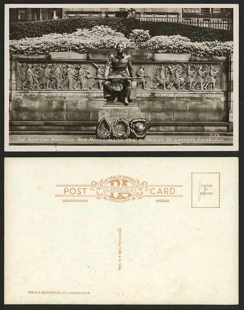 EDINBURGH Old Real Photo Postcard - Scottish American War Memorial