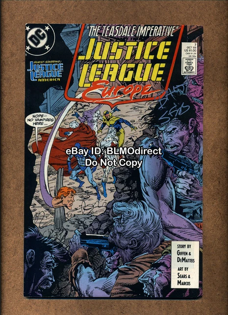 1989 Justice League Europe #7 Signed by Bart Sears w/CoA JLA Crossover