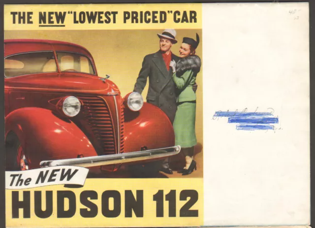 1938 Brochure Advertising Hudson 112 Automobile