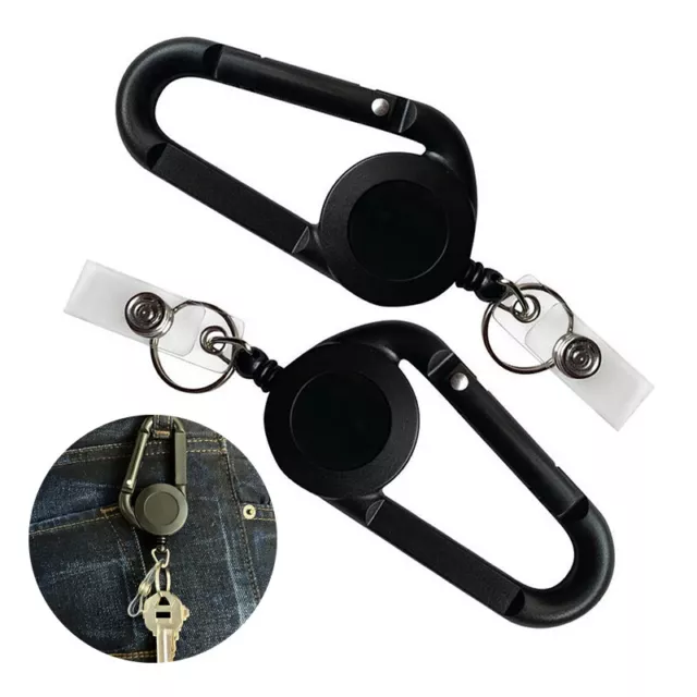 ID Card Key Chain Lanyard Clip Key Ring Retractable Belt Rope Holder Key.Q1