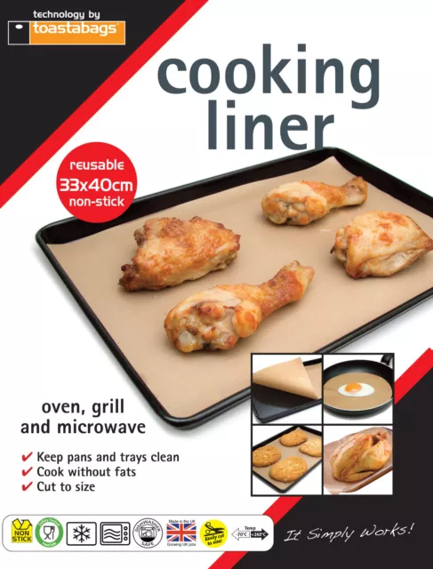 NEW REUSEABLE NON STICK COOKING LINER SHEET - 33 x 40 CM - Pack of 5