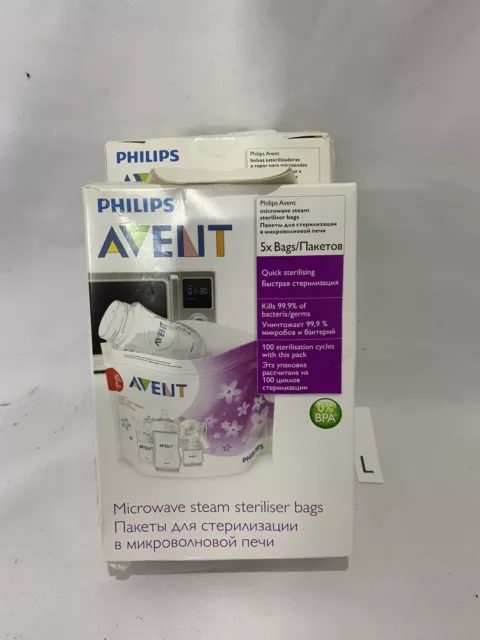 10x Philips AVENT Microwave Steam Steriliser Bags Packs Baby Bottle Reuseable