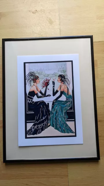 gorgeous art deco ladies print in a 30x40cm frame