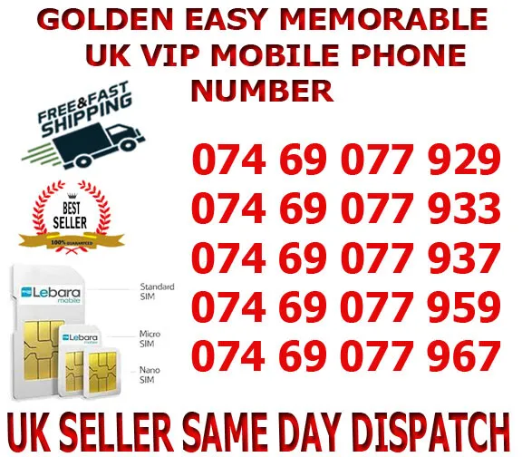Golden Easy Memorable Uk Vip Mobile Phone Number/Platinum Sim