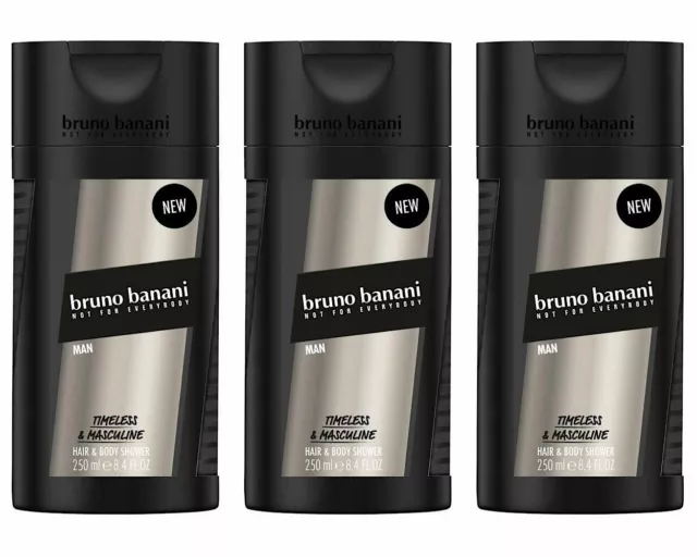 ✅ Bruno Banani MAN Duschgel Not for Everybody Hair & Shower Gel 3x 250 ml ✅