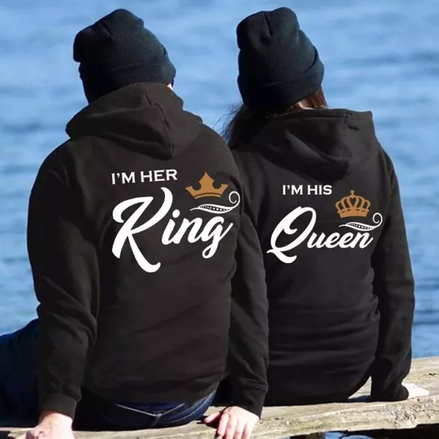 Couple Matching His King And Her Queen Hoodies Set Pullovers For Lovers Coupless