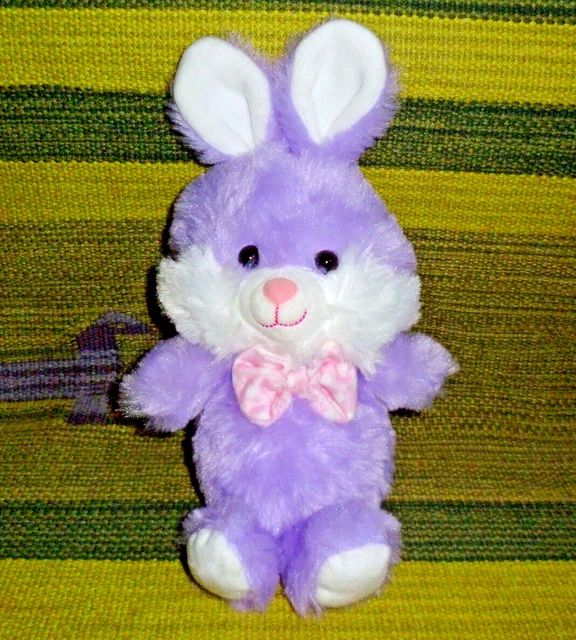 EASTER TOY PURPLE plush bunny rabbit stuffed animal pink bow Walmart 12 ...