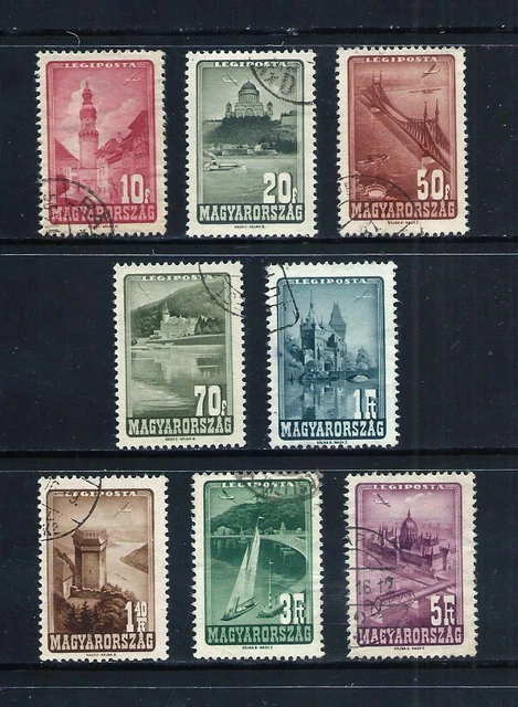 HUNGARY _ 1947 AIRMAIL - TOURISM' SET of 8 _ USED ____(821)