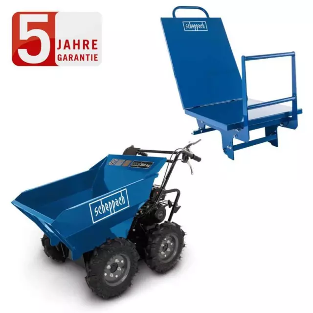 Scheppach Dumper DP3100 Benzin Motorschubkarre Muldenkipper 300kg &Flachpritsche