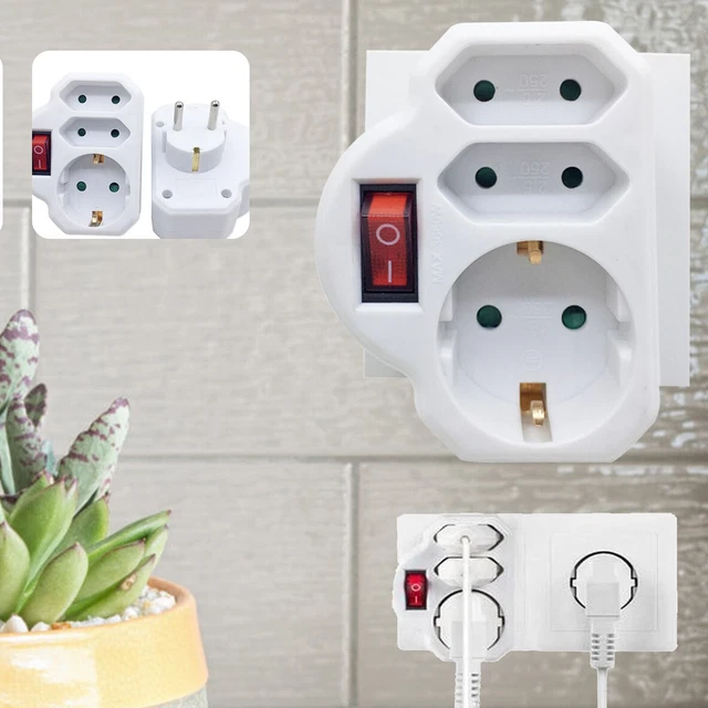 Multistecker 4-fach Mit Überspannungsschutz - Schuko & Euro Steckdosen