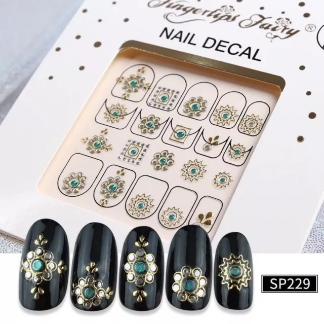 3D Jewels Gems Look Nail Art Decor Sticker Sheet