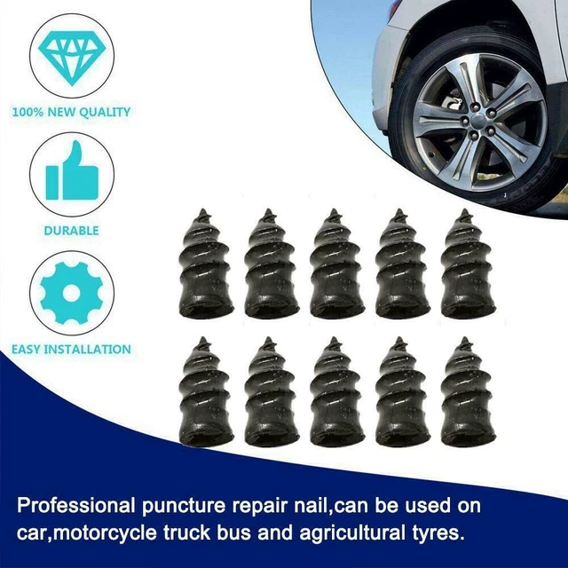 Set riparazione pneumatici auto veloce e affidabile 10 pz riparazione pneumatici tubeless unghie