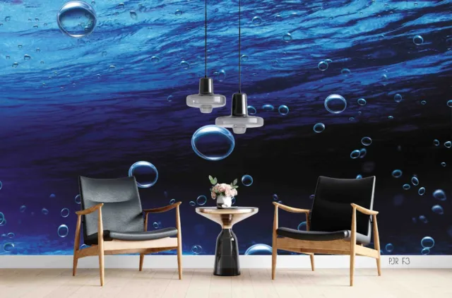 3D Blue Deep Sea Bubble Wallpaper Wall Murals Removable Wallpaper 327