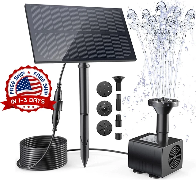 SOLAR POWER SUBMERSIBLE Fountain Water Pump Bird Bath Floating Pond