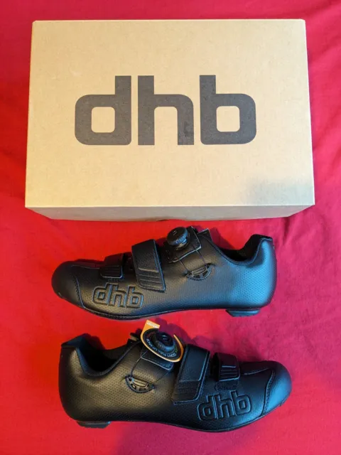 DHB Aeron Carbon Road Cycling Shoes SPD-SL 3 Point Black 9.5 UK / 44 EU NEW