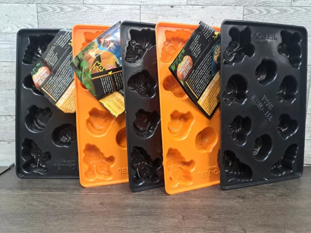 Lote de moldes de Halloween de gelatina Jigglers fantasma gato negro Jackolantern murciélago bruja de colección