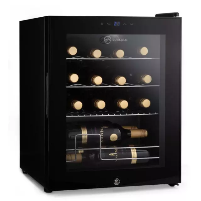 Subcold Viva16 LED | Wine Fridge Black | 3-18°C 16 Bottle | Mini Wine Cooler