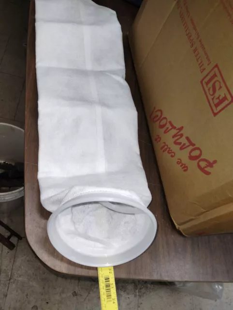 LOT OF 4   FSI Polypropylene Felt Filter Bags 7" x 32" 75 Micron BPENG75P2PWE