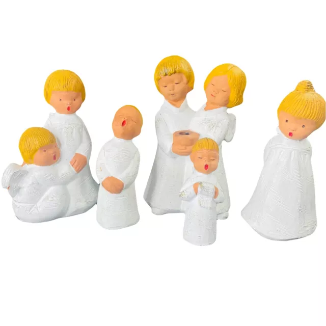 Set of 5 1960’s Engel Jullar Angel Singers Christmas Candle Holder Spain MCM VTG