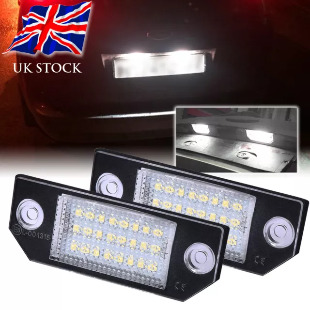 For Ford Focus MK2 2003-2008 x2 LED Number Plate Lights Lamp Canbus Error Free
