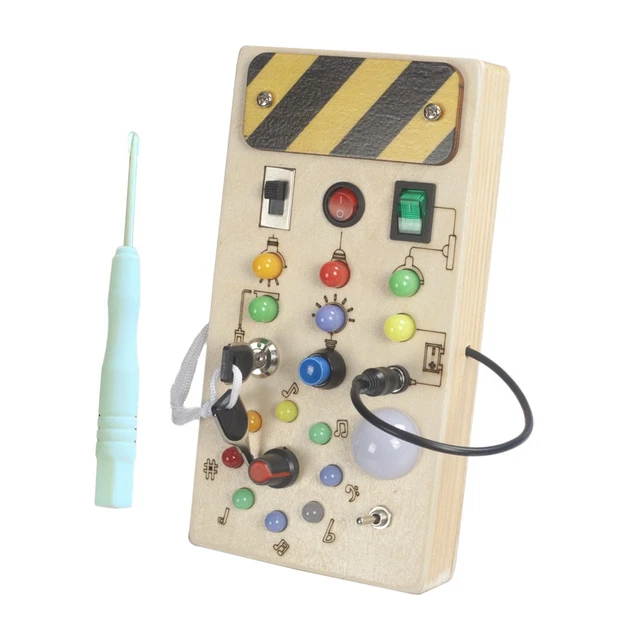 Lights Switch Busy Board Travel Toy Preschool with Buttons