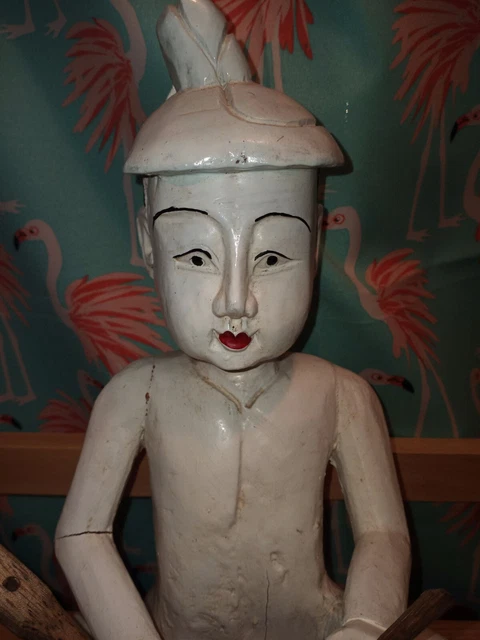 Hand Carved Wooden Burmese Statue? Beautiful Heavy 2