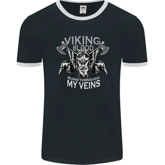 Viking Blood Odin Valhalla Norse Mythology Mens Ringer T-Shirt FotL
