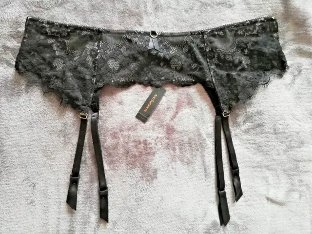 Ann Summers Black Floral Lace Suspender Belt The Beloved Size Large 16 To 18