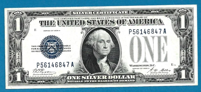 1928 A $1 Dollar Bill Funny Back Silver Certificate   s/n P56146847A