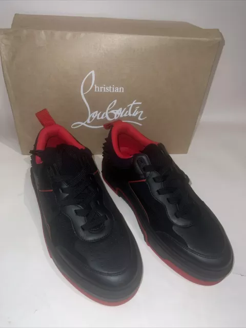 Christian Louboutin Astroloubi Spike Sneaker (Men)  In H358 Black/Loubi. 42.5