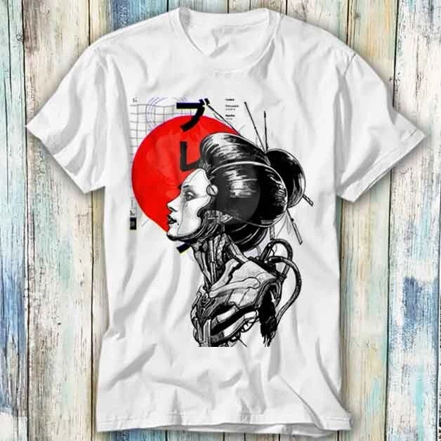 Japanese Robot Geisha Kanji Hiroshige Tokyo T Shirt Meme Gift Top Tee Unisex 749
