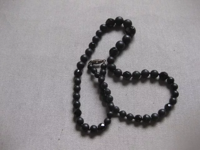 Antiker  Trauer Schmuck Perlen Halskette