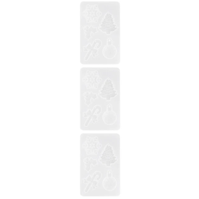 3 piezas manual hágalo usted mismo molde de silicona herramienta de moldeo inverso nieve muleta de Navidad
